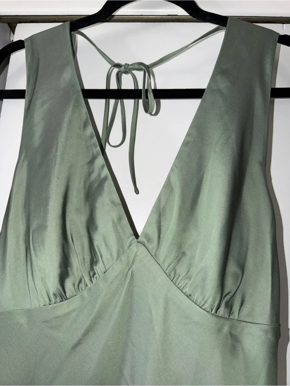 Abercrombie & Fitch Sage Green Floral Satin Maxi Dress NWT Medium
